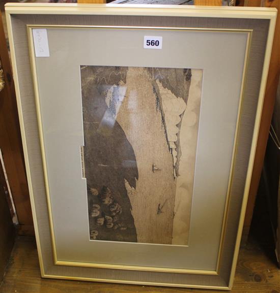 Etching of Seven Sisters, framed and signed